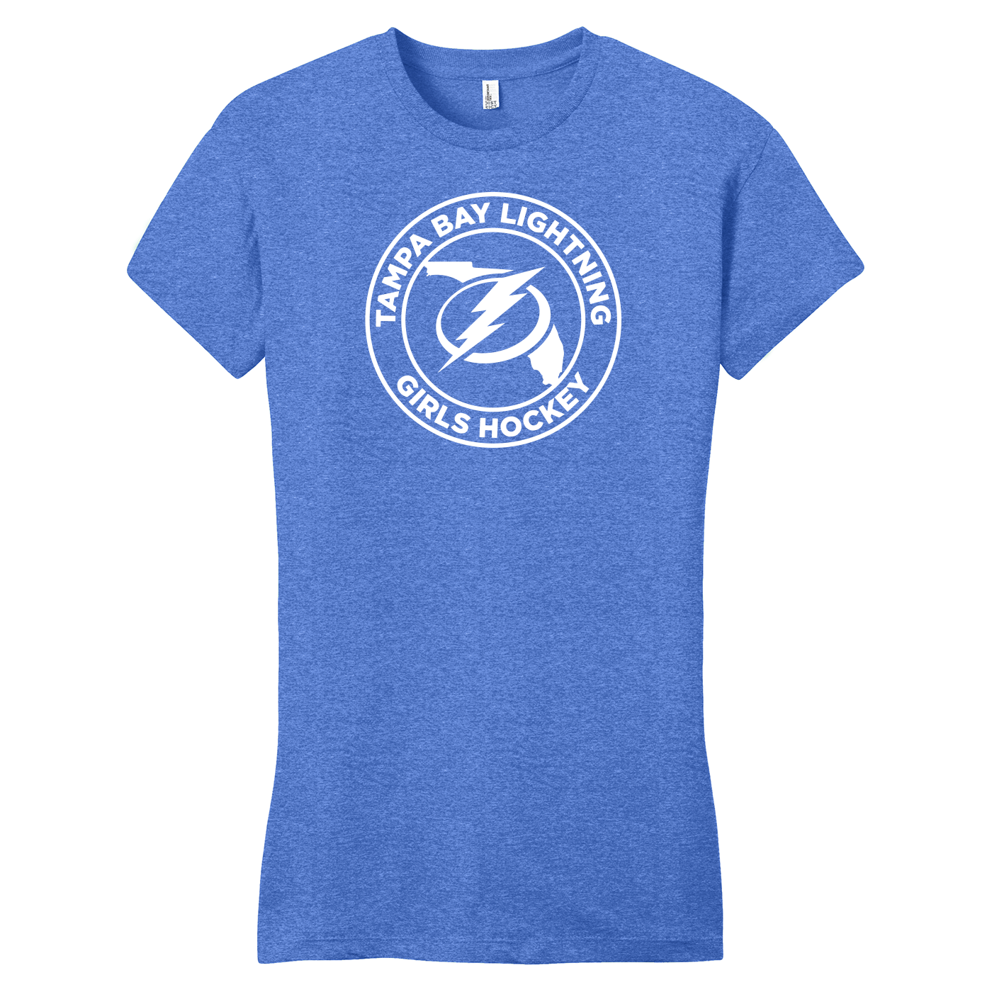 Girls Lightning womens fitted tee, heather royal