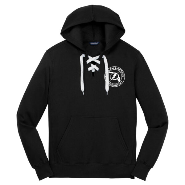 GIRLS LIGHTNING LACE UP PULLOVER HOODIE UNISEX - Image 2